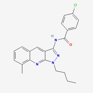 N-(1-butyl-8-methyl-1H-pyrazolo[3,4-b]quinolin-3-yl)-4-chlorobenzamide