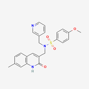 N-((2-hydroxy-7-methylquinolin-3-yl)methyl)-4-methoxy-N-(pyridin-3-ylmethyl)benzenesulfonamide