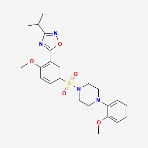 3-isopropyl-5-(2-methoxy-5-((4-(2-methoxyphenyl)piperazin-1-yl)sulfonyl)phenyl)-1,2,4-oxadiazole