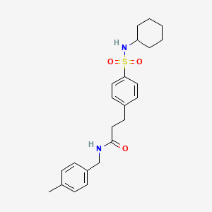 molecular formula C23H30N2O3S B7697221 3-(4-(N-cyclohexylsulfamoyl)phenyl)-N-(4-methylbenzyl)propanamide 