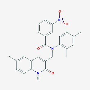 N-(2,4-dimethylphenyl)-N-((2-hydroxy-6-methylquinolin-3-yl)methyl)-3-nitrobenzamide