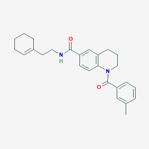 1-(3-methylbenzoyl)-N-(1-phenylethyl)-1,2,3,4-tetrahydroquinoline-6-carboxamide