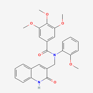 molecular formula C27H26N2O6 B7697293 N-((2-hydroxyquinolin-3-yl)methyl)-3,4,5-trimethoxy-N-(2-methoxyphenyl)benzamide 