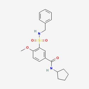 3-(benzylsulfamoyl)-N-cyclopentyl-4-methoxybenzamide