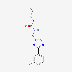 N-[[3-(3-methylphenyl)-1,2,4-oxadiazol-5-yl]methyl]pentanamide