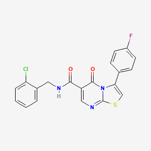 molecular formula C20H13ClFN3O2S B7697363 3-(4-fluorophenyl)-N-(2-methylphenyl)-5-oxo-5H-[1,3]thiazolo[3,2-a]pyrimidine-6-carboxamide 