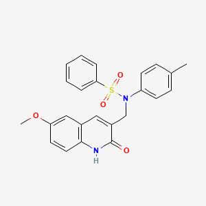 N-((2-hydroxy-6-methoxyquinolin-3-yl)methyl)-N-(p-tolyl)benzenesulfonamide