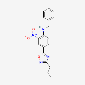 N-benzyl-2-nitro-4-(3-propyl-1,2,4-oxadiazol-5-yl)aniline