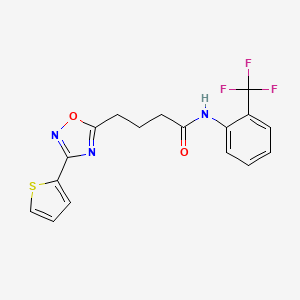 4-(3-(thiophen-2-yl)-1,2,4-oxadiazol-5-yl)-N-(2-(trifluoromethyl)phenyl)butanamide