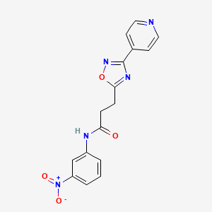 molecular formula C16H13N5O4 B7697435 N-(3-nitrophenyl)-3-[3-(pyridin-4-yl)-1,2,4-oxadiazol-5-yl]propanamide 