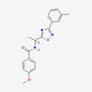 4-methoxy-N-[1-[3-(3-methylphenyl)-1,2,4-oxadiazol-5-yl]ethyl]benzamide