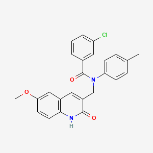 3-chloro-N-((2-hydroxy-6-methoxyquinolin-3-yl)methyl)-N-(p-tolyl)benzamide