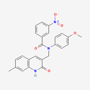 N-((2-hydroxy-7-methylquinolin-3-yl)methyl)-N-(4-methoxyphenyl)-3-nitrobenzamide