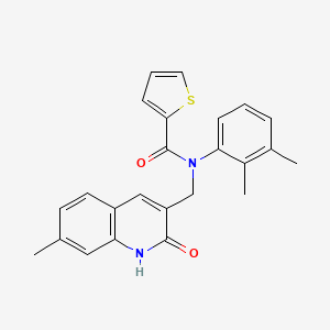 molecular formula C24H22N2O2S B7697474 N-(2,3-dimethylphenyl)-N-((2-hydroxy-7-methylquinolin-3-yl)methyl)thiophene-2-carboxamide 