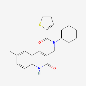 N-cyclohexyl-N-((2-hydroxy-6-methylquinolin-3-yl)methyl)thiophene-2-carboxamide