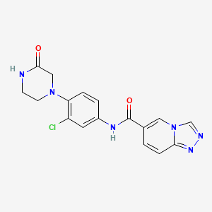 molecular formula C17H15ClN6O2 B7697483 N-[3-chloro-4-(3-oxopiperazin-1-yl)phenyl]-[1,2,4]triazolo[4,3-a]pyridine-6-carboxamide CAS No. 1252373-92-4