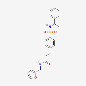 N-(furan-2-ylmethyl)-3-(4-(N-(1-phenylethyl)sulfamoyl)phenyl)propanamide