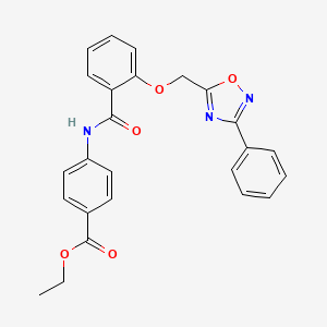 ethyl 4-(2-((3-phenyl-1,2,4-oxadiazol-5-yl)methoxy)benzamido)benzoate