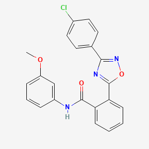 molecular formula C22H16ClN3O3 B7697509 2-(3-(4-chlorophenyl)-1,2,4-oxadiazol-5-yl)-N-(3-methoxyphenyl)benzamide 