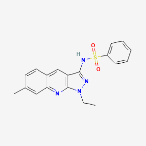 N-(1-ethyl-7-methyl-1H-pyrazolo[3,4-b]quinolin-3-yl)benzenesulfonamide