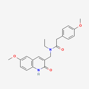 N-ethyl-N-((2-hydroxy-6-methoxyquinolin-3-yl)methyl)-2-(4-methoxyphenyl)acetamide