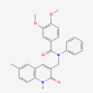 N-((2-hydroxy-6-methylquinolin-3-yl)methyl)-3,4-dimethoxy-N-phenylbenzamide