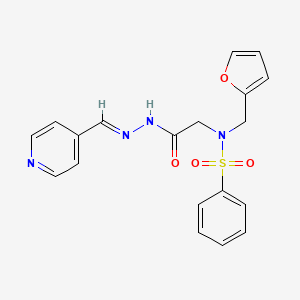 molecular formula C19H18N4O4S B7697552 N-(furan-2-ylmethyl)-N-{2-oxo-2-[(2E)-2-(pyridin-4-ylmethylidene)hydrazinyl]ethyl}benzenesulfonamide (non-preferred name) 