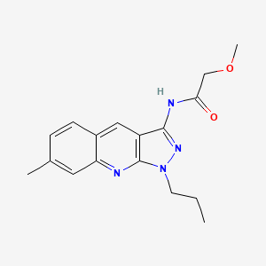 molecular formula C17H20N4O2 B7697579 2-methoxy-N-(7-methyl-1-propyl-1H-pyrazolo[3,4-b]quinolin-3-yl)acetamide 