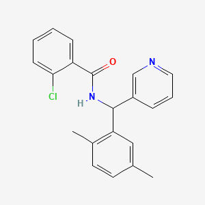 2-chloro-N-((2,5-dimethylphenyl)(pyridin-3-yl)methyl)benzamide