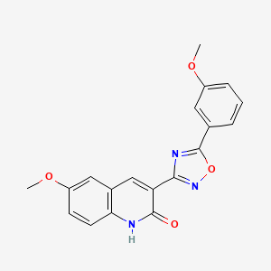 molecular formula C19H15N3O4 B7697604 6-methoxy-3-(5-(3-methoxyphenyl)-1,2,4-oxadiazol-3-yl)quinolin-2-ol 