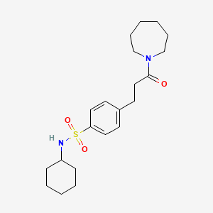 molecular formula C21H32N2O3S B7697610 4-[3-(azepan-1-yl)-3-oxopropyl]-N-cyclohexylbenzenesulfonamide 