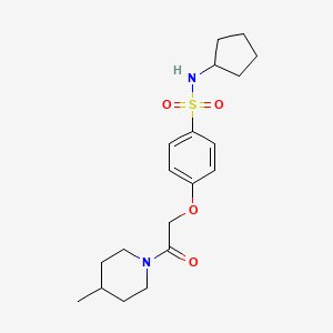 molecular formula C19H28N2O4S B7697625 N-cyclopentyl-4-[2-(4-methylpiperidin-1-yl)-2-oxoethoxy]benzenesulfonamide 