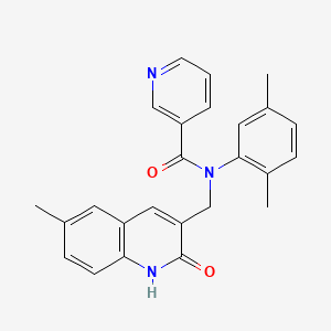 molecular formula C25H23N3O2 B7697629 N-(2,5-dimethylphenyl)-N-((2-hydroxy-6-methylquinolin-3-yl)methyl)nicotinamide 