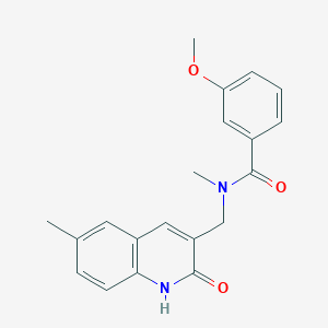 molecular formula C20H20N2O3 B7697647 N-((2-hydroxy-6-methylquinolin-3-yl)methyl)-3-methoxy-N-methylbenzamide 