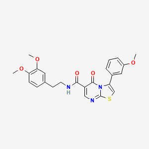 molecular formula C24H23N3O5S B7697662 3-(2-chlorophenyl)-6-(1,2,3,4-tetrahydroisoquinoline-2-carbonyl)-5H-[1,3]thiazolo[3,2-a]pyrimidin-5-one 