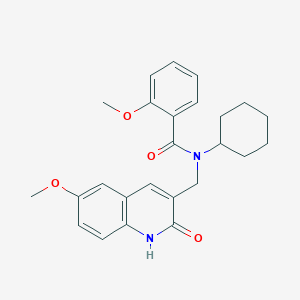 N-cyclohexyl-N-((2-hydroxy-6-methoxyquinolin-3-yl)methyl)-2-methoxybenzamide