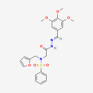 molecular formula C23H25N3O7S B7697720 (E)-N-(furan-2-ylmethyl)-N-(2-oxo-2-(2-(3,4,5-trimethoxybenzylidene)hydrazinyl)ethyl)benzenesulfonamide 