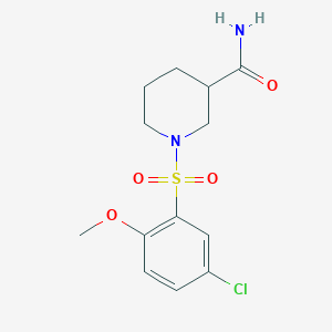 molecular formula C13H17ClN2O4S B7697734 1-(5-CHLORO-2-METHOXYBENZENESULFONYL)PIPERIDINE-3-CARBOXAMIDE CAS No. 838895-07-1