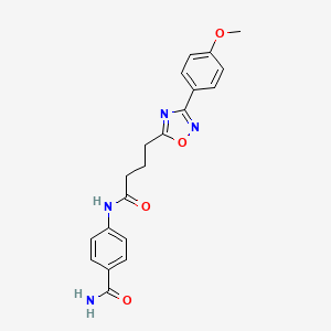 4-{4-[3-(4-METHOXYPHENYL)-1,2,4-OXADIAZOL-5-YL]BUTANAMIDO}BENZAMIDE