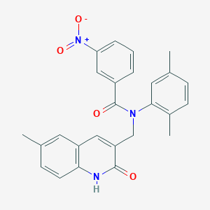 N-(2,5-dimethylphenyl)-N-((2-hydroxy-6-methylquinolin-3-yl)methyl)-3-nitrobenzamide