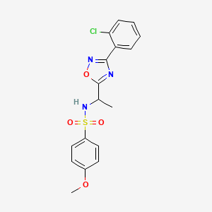 N-[1-[3-(2-chlorophenyl)-1,2,4-oxadiazol-5-yl]ethyl]-4-methoxybenzenesulfonamide