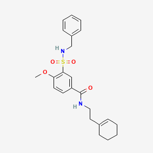 molecular formula C23H28N2O4S B7697800 2-[N-(2-phenylethyl)methanesulfonamido]-N-propylacetamide 