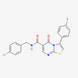 N-[2-chloro-5-(trifluoromethyl)phenyl]-3-(4-fluorophenyl)-5-oxo-5H-[1,3]thiazolo[3,2-a]pyrimidine-6-carboxamide