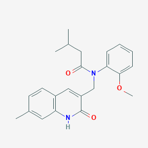 N-((2-hydroxy-7-methylquinolin-3-yl)methyl)-N-(2-methoxyphenyl)-3-methylbutanamide