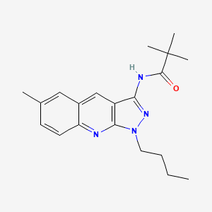 molecular formula C20H26N4O B7697845 N-(1-butyl-6-methyl-1H-pyrazolo[3,4-b]quinolin-3-yl)pivalamide 