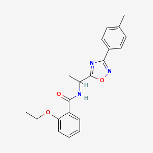 molecular formula C20H21N3O3 B7697891 2-ethoxy-N-[1-[3-(4-methylphenyl)-1,2,4-oxadiazol-5-yl]ethyl]benzamide 