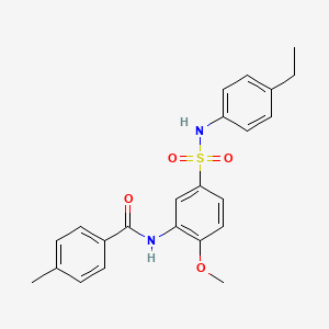 molecular formula C23H24N2O4S B7697896 N-{5-[(4-ethylphenyl)sulfamoyl]-2-methoxyphenyl}-4-methylbenzamide 