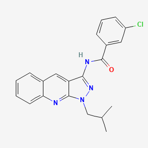 3-chloro-N-[1-(2-methylpropyl)-1H-pyrazolo[3,4-b]quinolin-3-yl]benzamide