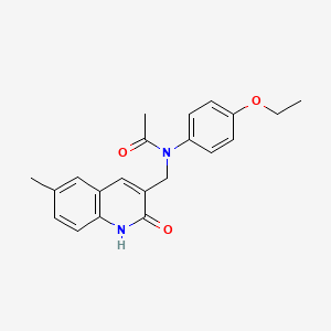 molecular formula C21H22N2O3 B7697937 N-(4-ethoxyphenyl)-N-((2-hydroxy-6-methylquinolin-3-yl)methyl)acetamide 