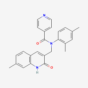 N-(2,4-dimethylphenyl)-N-((2-hydroxy-7-methylquinolin-3-yl)methyl)isonicotinamide